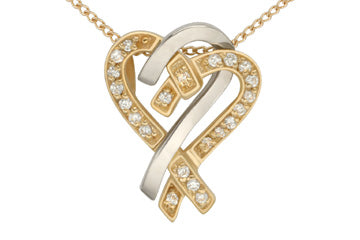 7/32 Carat Diamond 14K Two Tone Pendant With Chain Alain Raphael