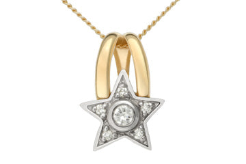 7/40 Carat Two Tone Diamond Star Pendant With Chain Alain Raphael