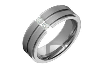 7/50 Carat Diamond Tension Set Titanium Ring Alain Raphael