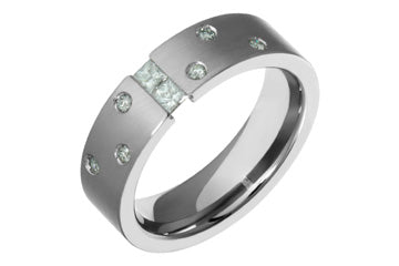 8/25 Carat Tension Set Princess Cut Diamond Titanium Ring Alain Raphael