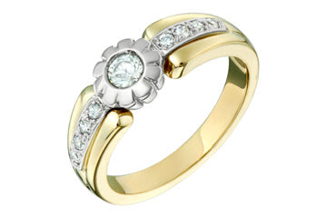 9/25 Carat Two Tone Diamond Floral Ring Alain Raphael