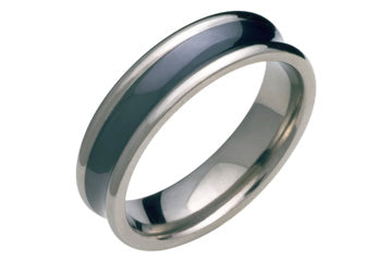 Black Titanium Concaved Band Alain Raphael