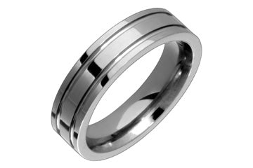 Double Grooved Titanium Ring Alain Raphael