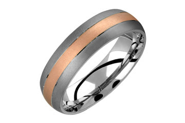 Titanium & 14K Pink Gold Inlay Ring Alain Raphael