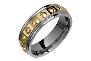 Titanium & 14K Yellow Gold Circular Designed Ring Alain Raphael