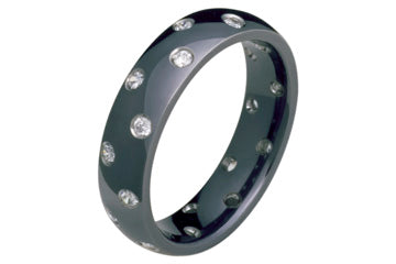 Bague en titane noir diamant 2/5 carats
