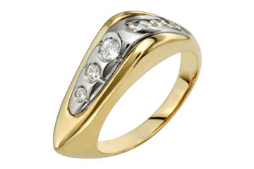 1/32 Carat Two Tone Diamond Ring